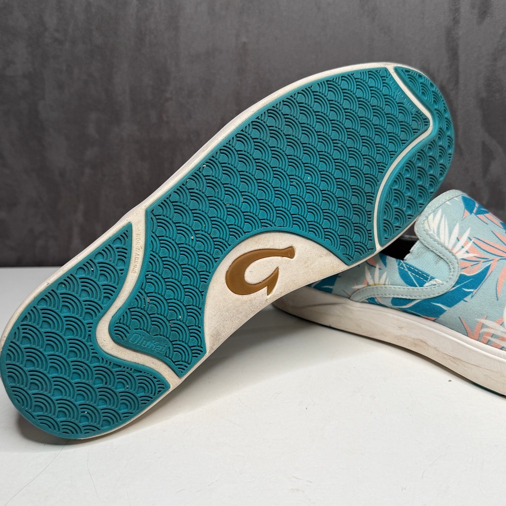 OluKai Lae'ahi Pa'i Beach Slip On Shoes Swell /Aloha 11.5 Blue Floral Hawaiian - Picture 6 of 9